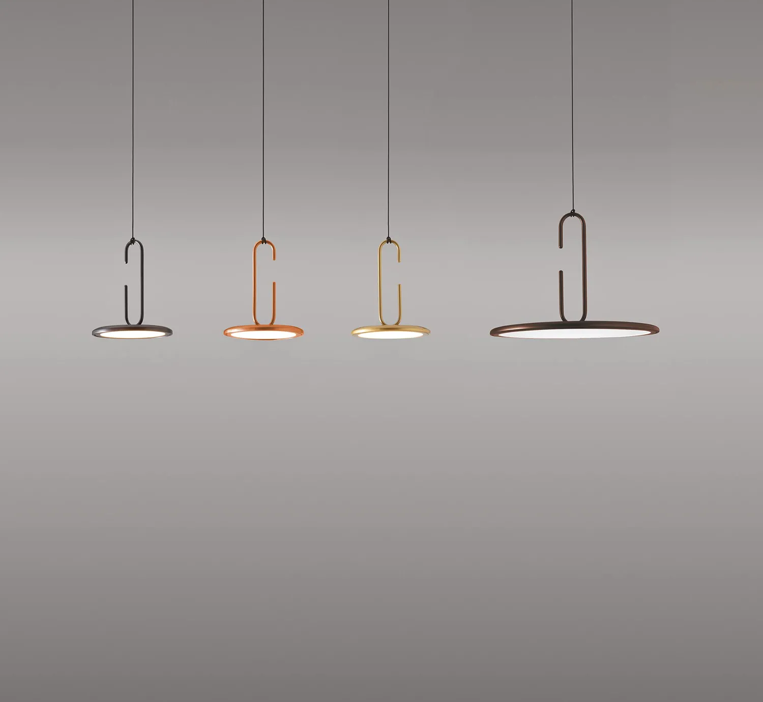 Penta Clip Large sospensione bronzo/bianco LED 40 cm