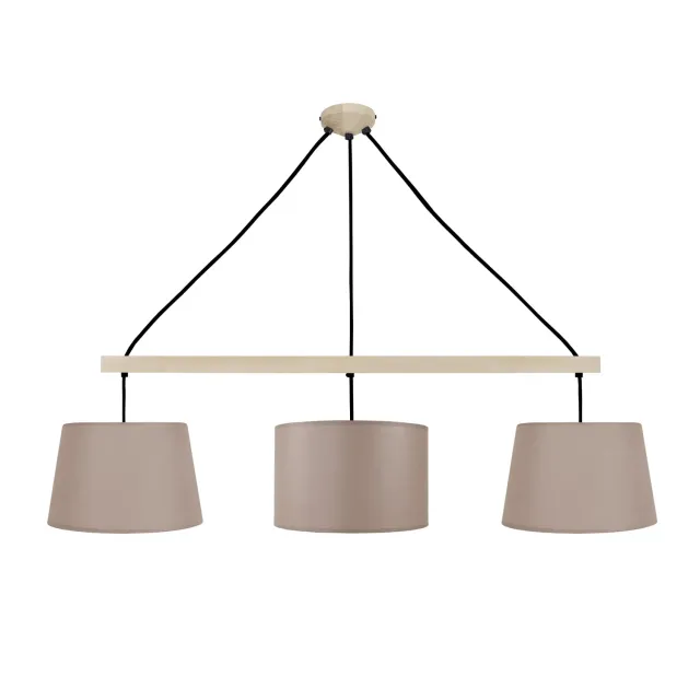 Tosel Amsterdam lampadario barra legno naturale 80cm 3 luci