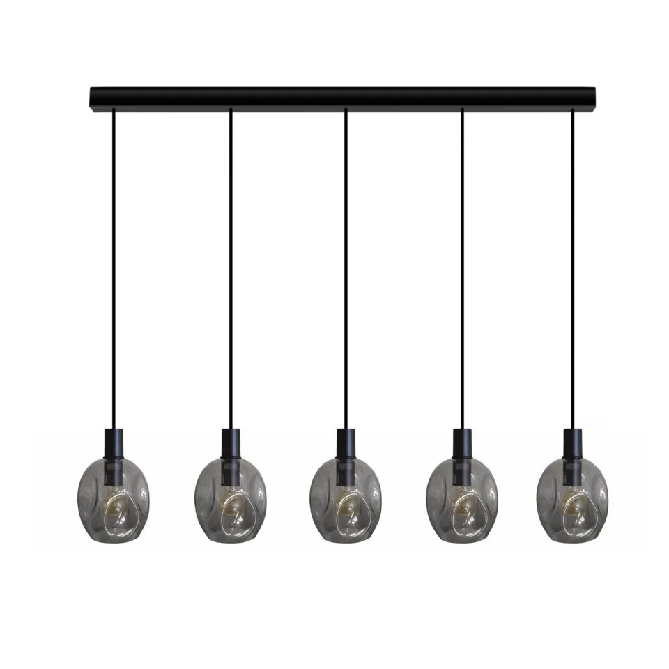 Tosel Vingolf lampadario nero-trasparente 100x100 cm 5 luci
