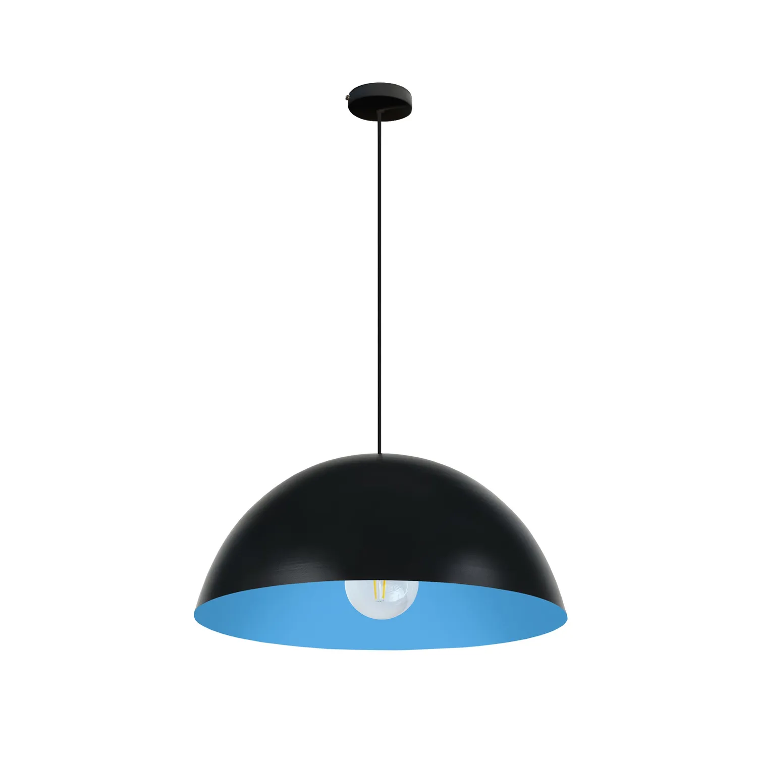 Tosel Demi Boule lampada a sospensione 30x100 cm nero-arancio metallo