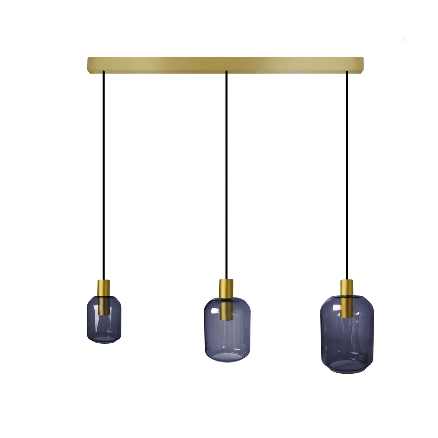 Tosel Svalbard SMB lampadario oro trasparente 60x100cm 3 luci