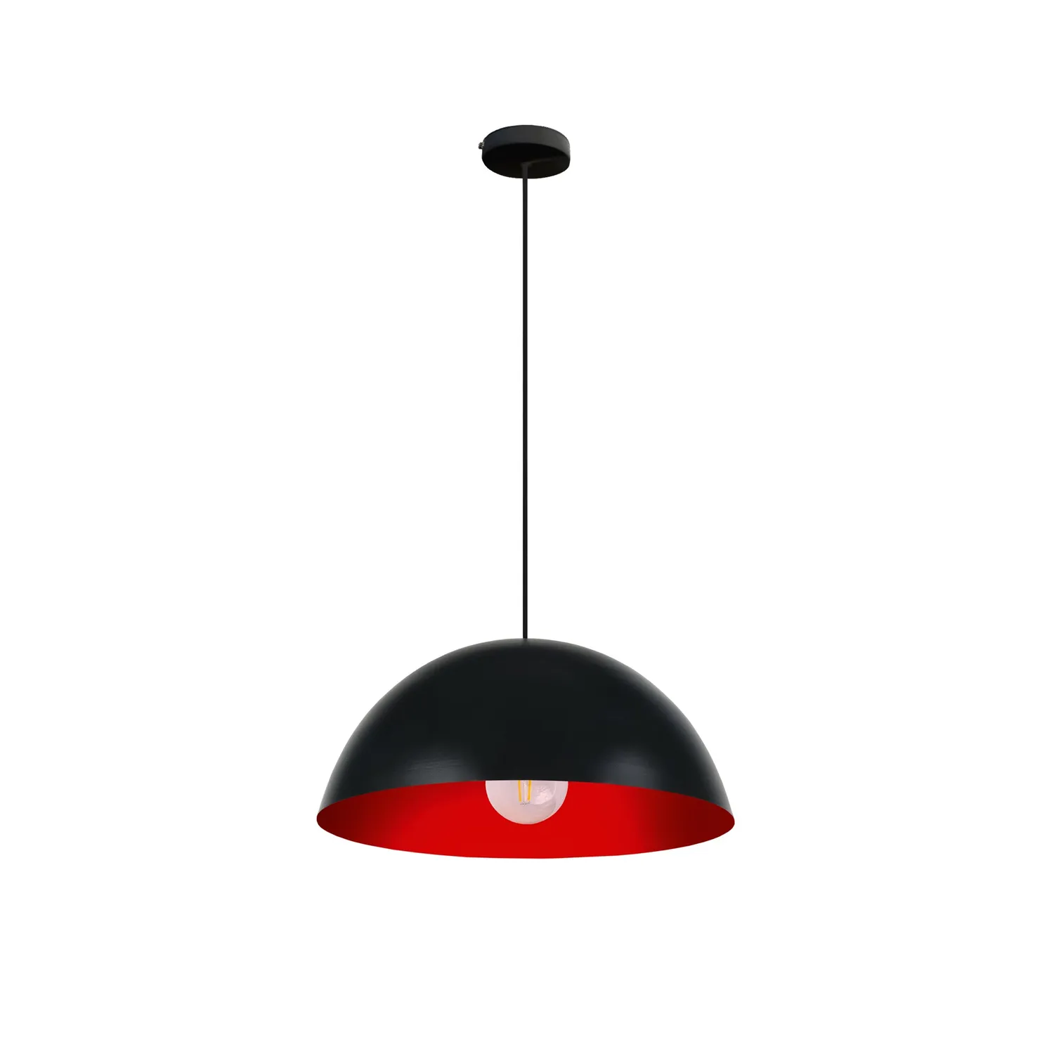 Tosel Demi Boule 35 sospensione 35 cm nero arancio