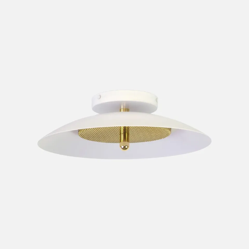 Souda Signal plafoniera bianco ottone metallo