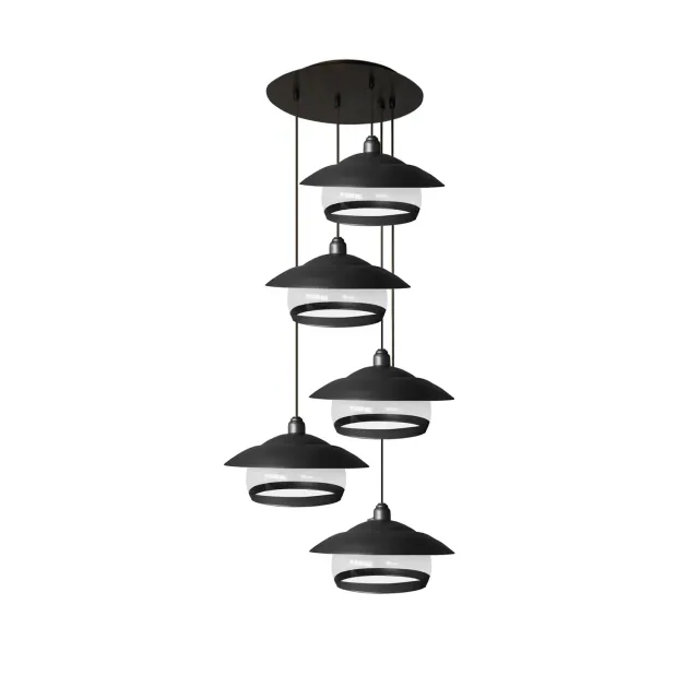 Tosel Brindisi lampadario bianco 5 luci vetro