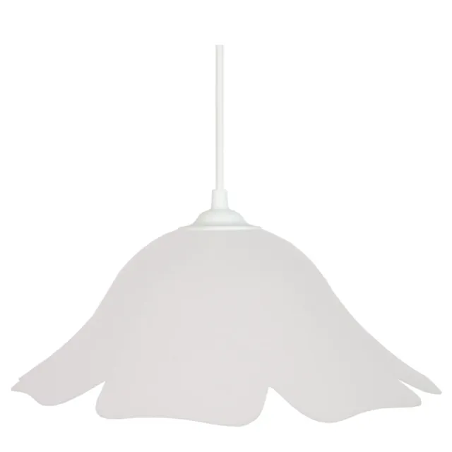 Tosel Clochete sospensione vetro bianco satinato 35x100 cm
