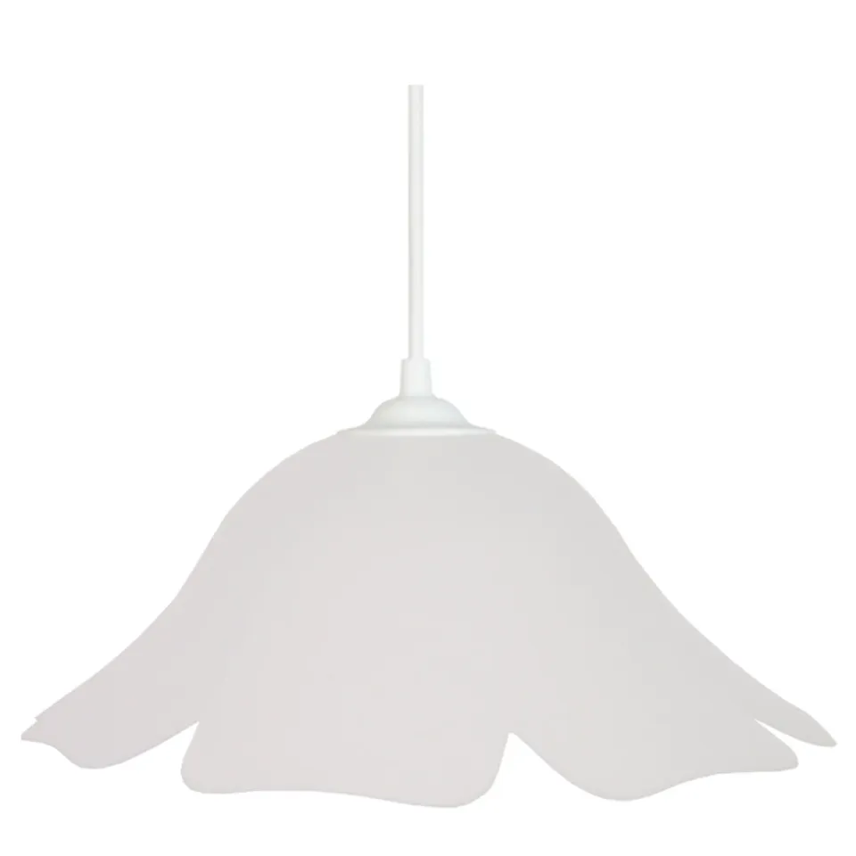 Tosel Clochete sospensione vetro bianco satinato 35x100 cm