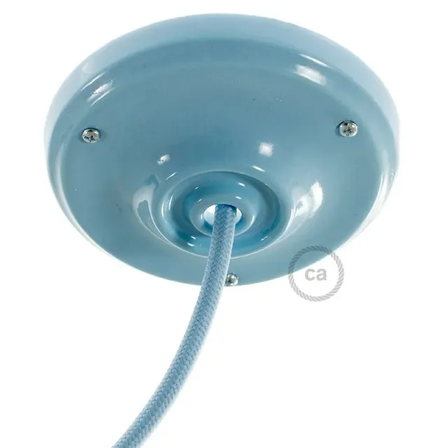 Creative Cables rosone soffitto porcellana azzurro 10,5 cm