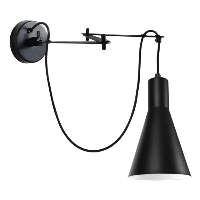 Tosel Krake applique metallo nero oro 20x70 cm E27