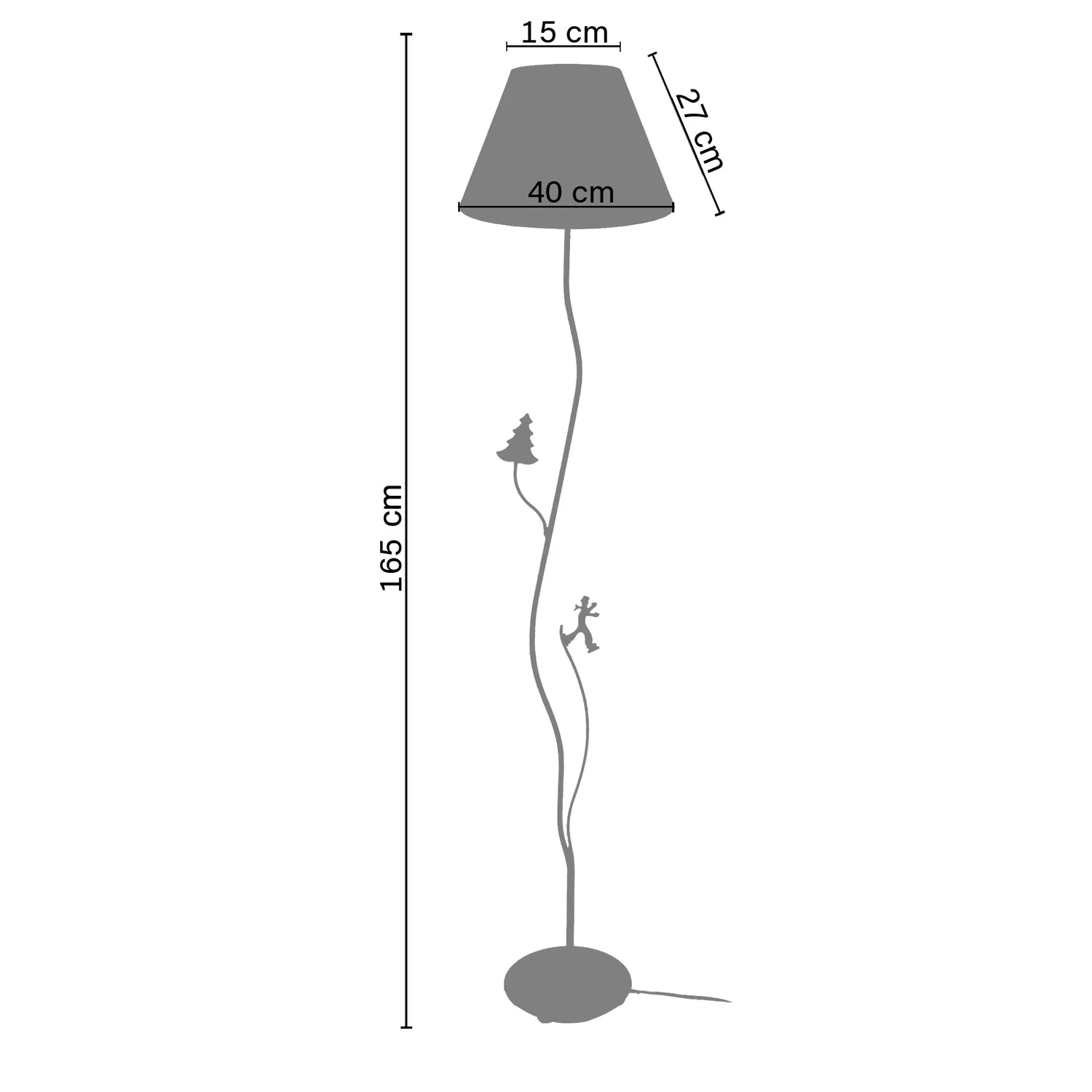 Tosel Skieur piantana colonna marrone 165cm E27