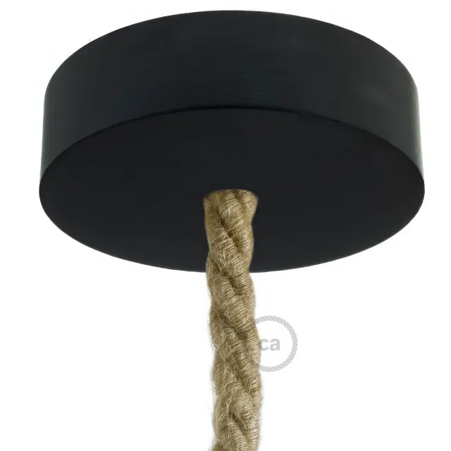 Creative Cables rosone legno nero cavo XL 120 mm