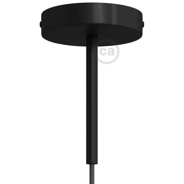 Creative Cables Rosone Soffitto Nero Metallo con Tubo 15cm