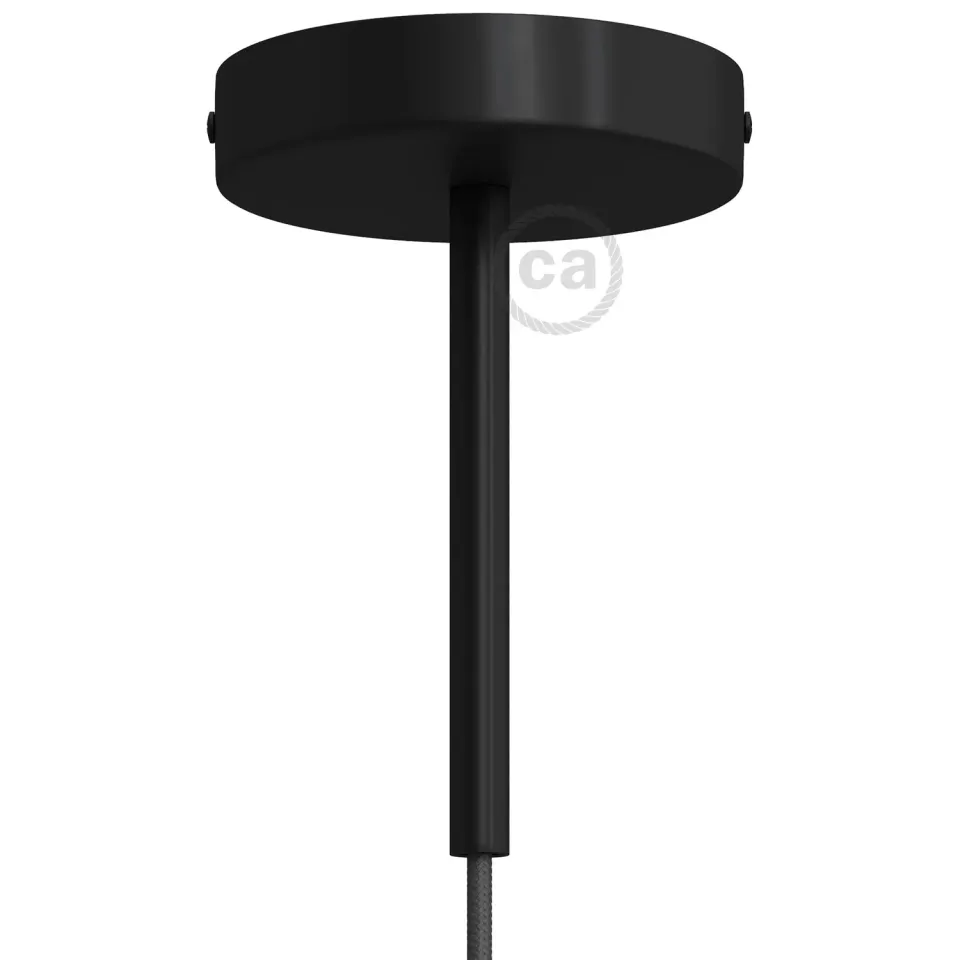Creative Cables Rosone Soffitto Nero Metallo con Tubo 15cm
