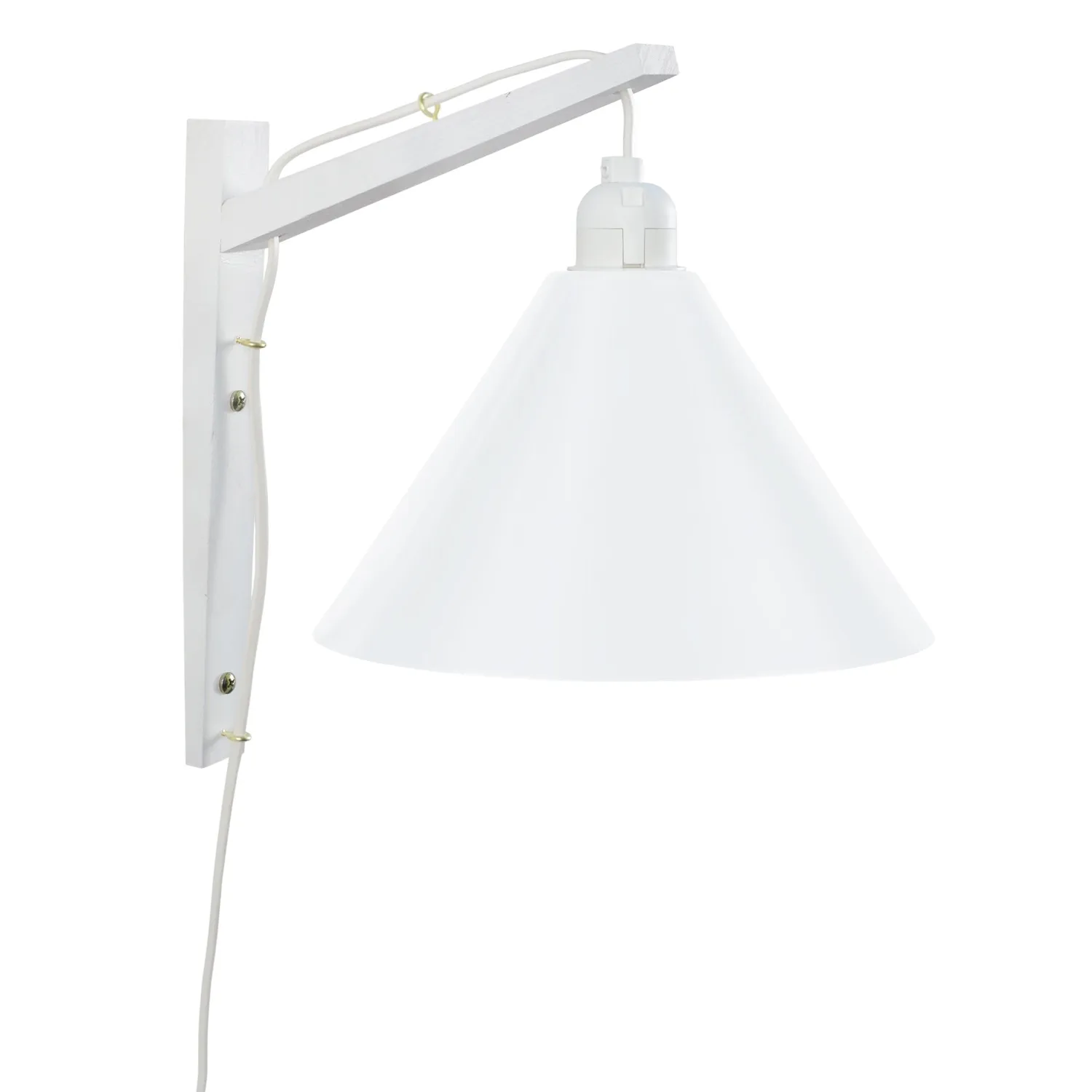 Tosel Kran applique legno cono 30x30 cm bianca