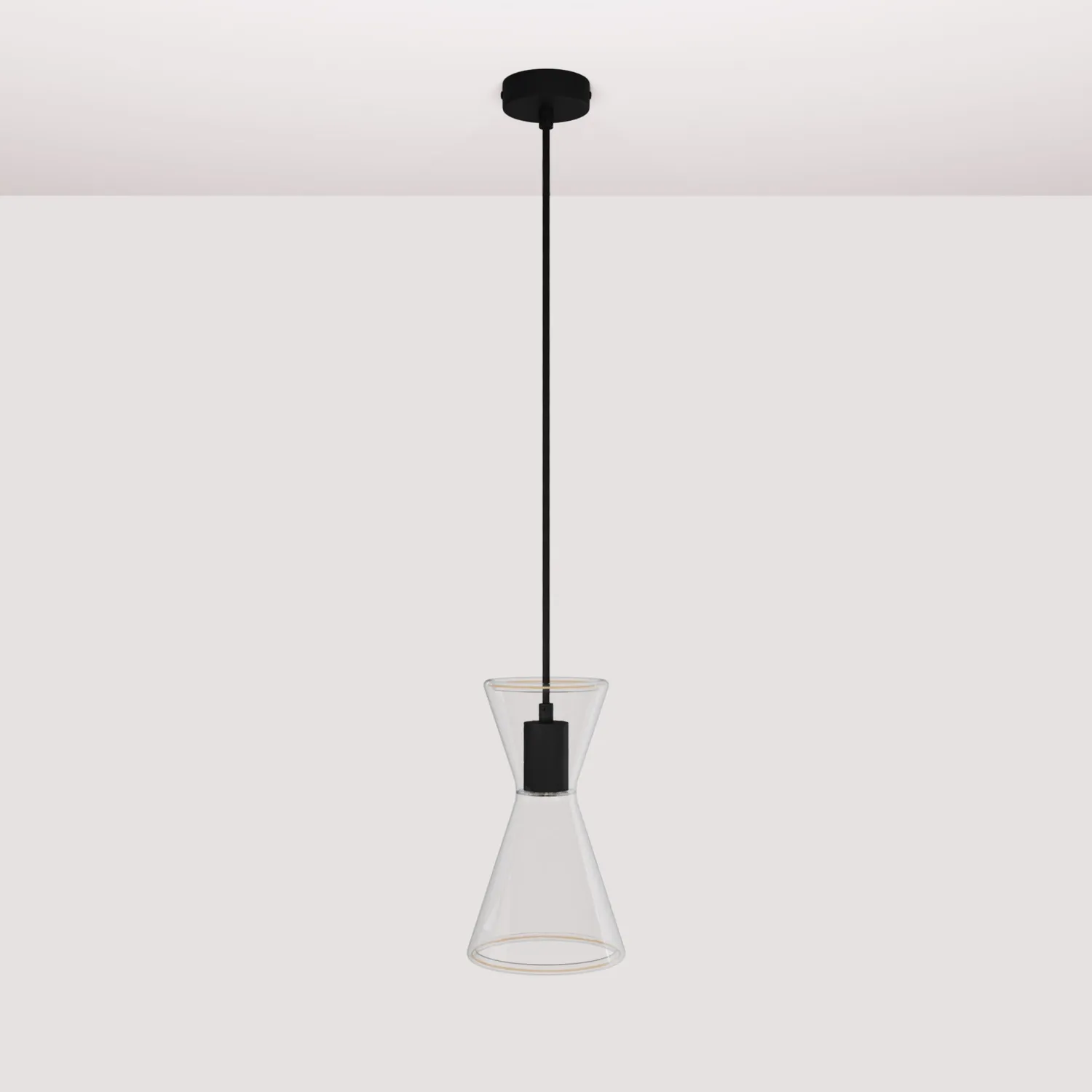 Creative Cables Ghost Doppio Cono sospensione titanio con lampadina