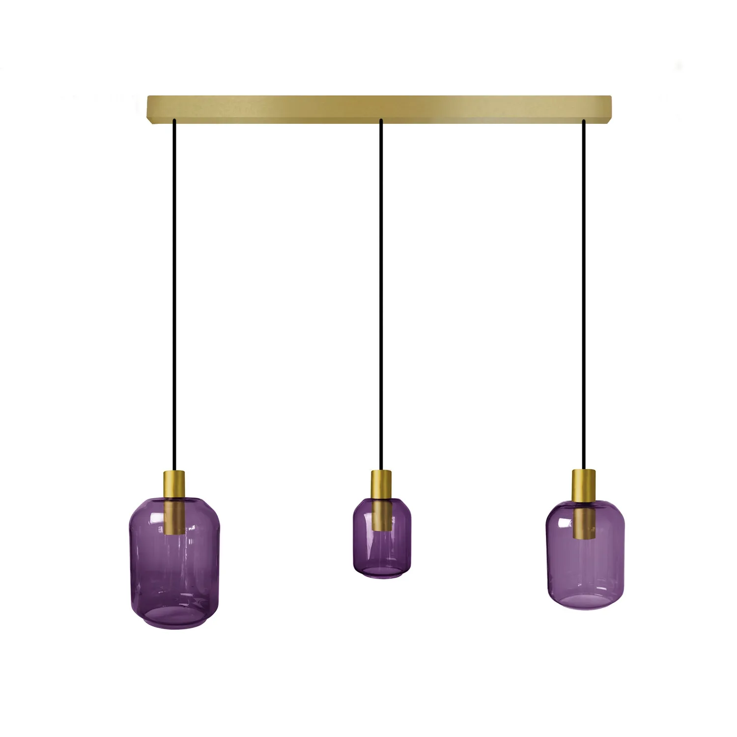 Tosel Svalbard SMB lampadario oro trasparente 60x100cm 3 luci