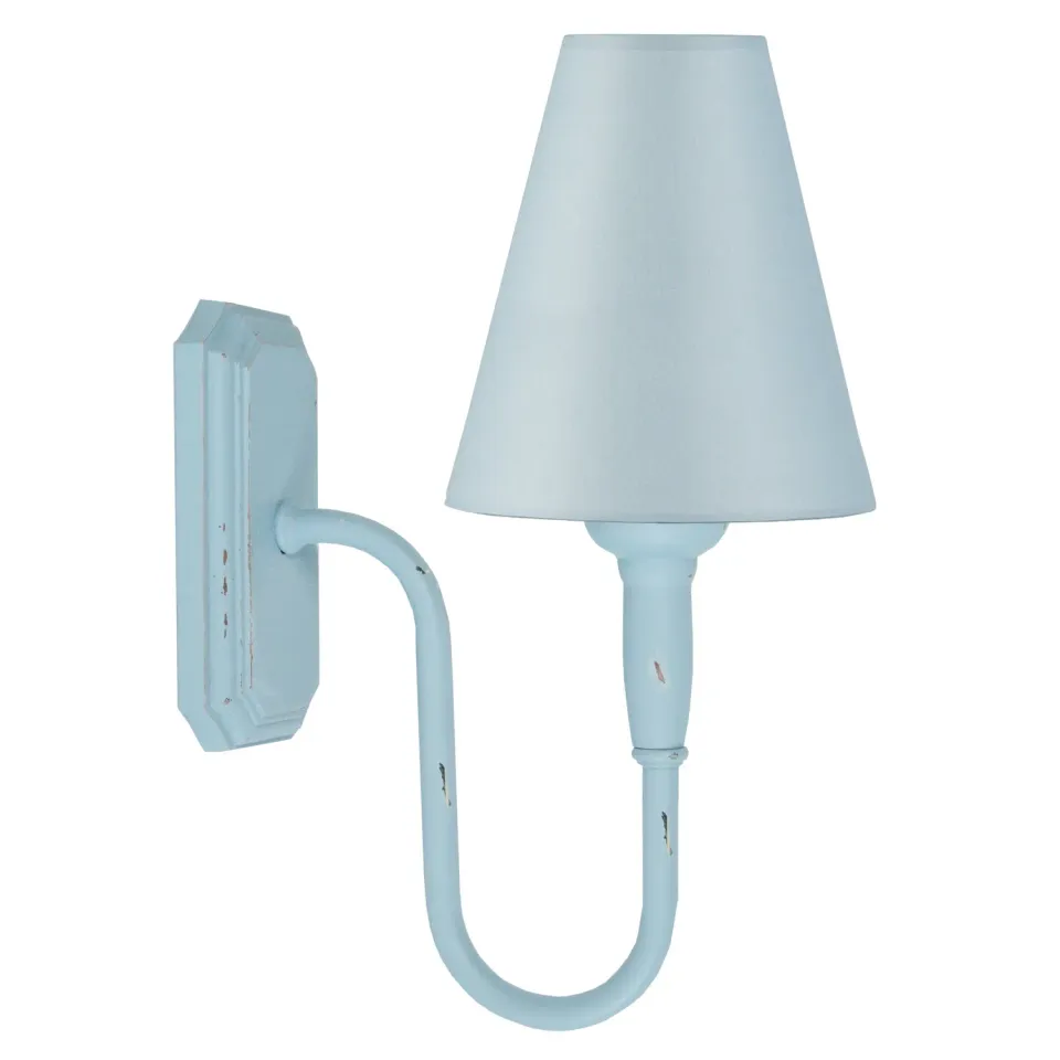 Tosel Calais Applique Parete Legno Bianca 22x18 cm E14