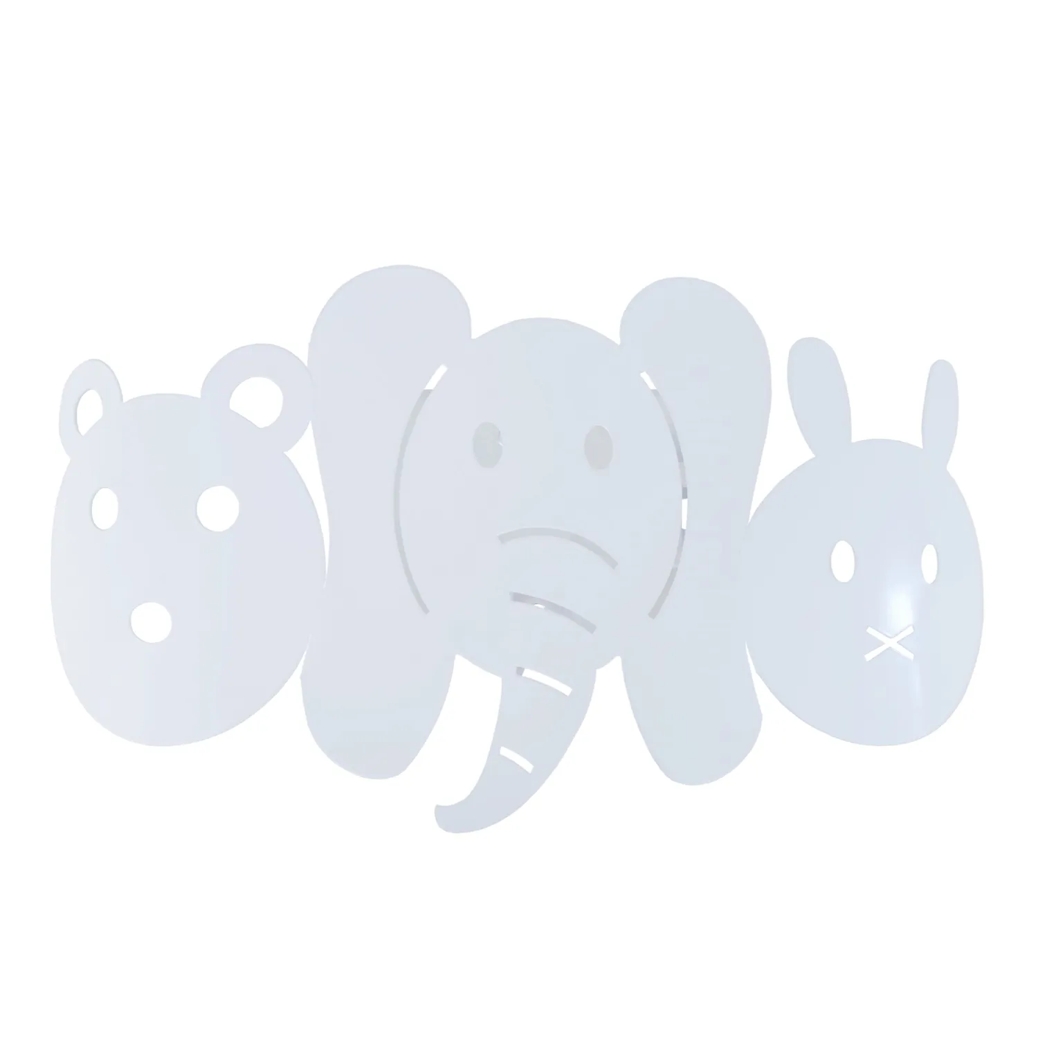 Tosel Elephant applique mezzaluna bianca 25x12cm