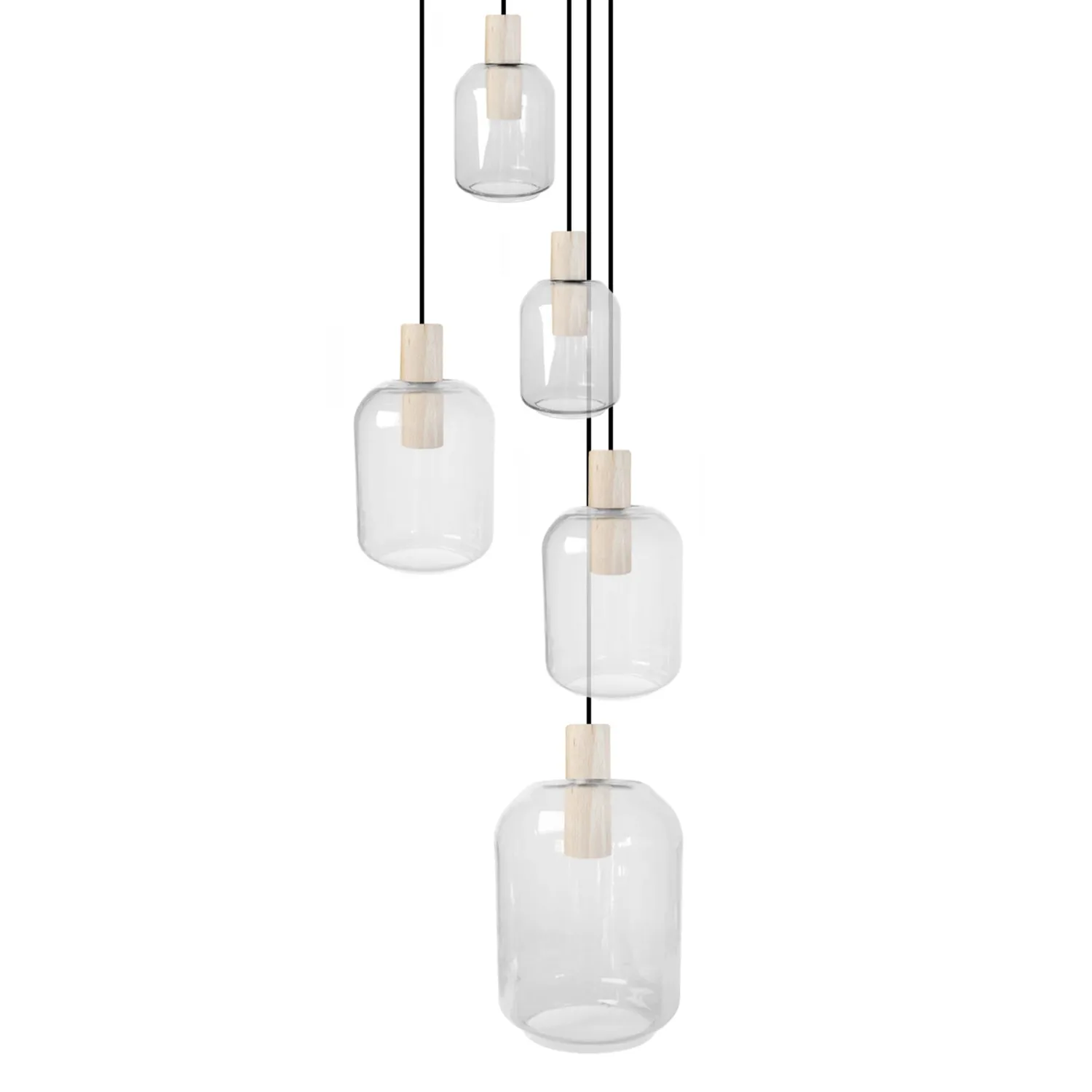 Tosel Svalbard SMB lampadario legno trasparente