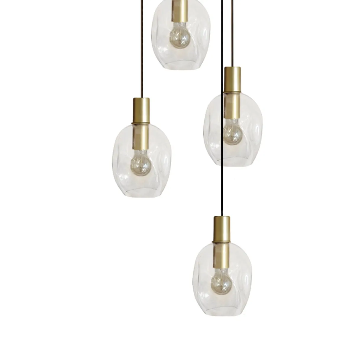 Tosel Vingolf lampadario oro trasparente 40x100 cm vetro