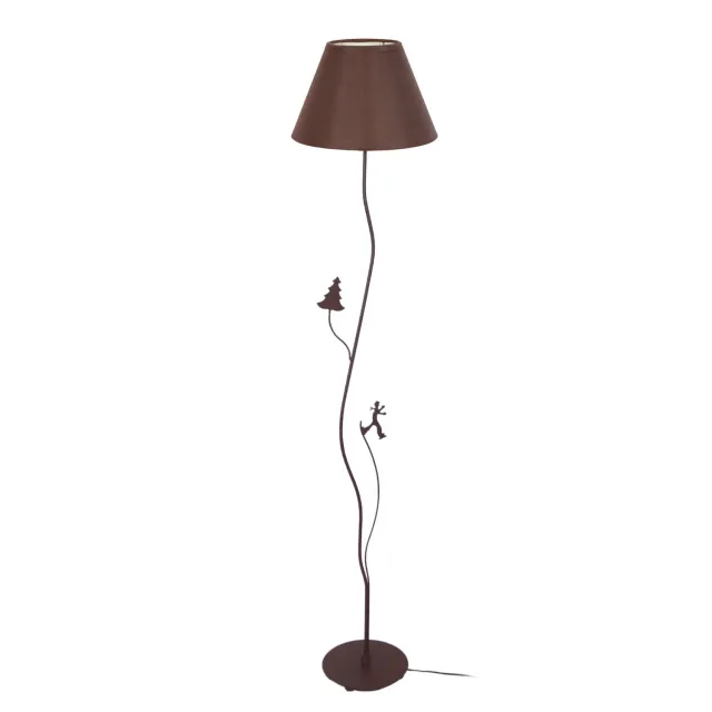 Tosel Skieur piantana colonna marrone 165cm E27