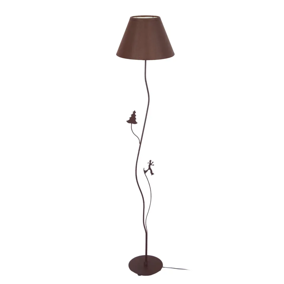 Tosel Skieur piantana colonna marrone 165cm E27