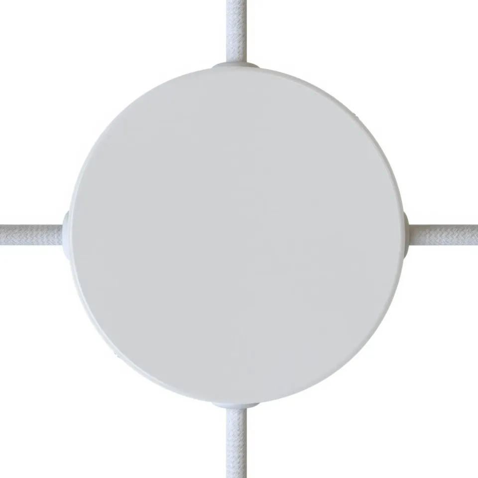 Creative Cables rosone soffitto metallo bianco 4 fori