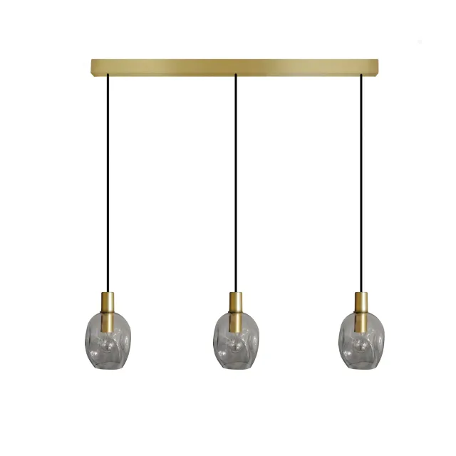 Tosel Vingolf Lampadario Barra Oro Vetro 70x120 cm