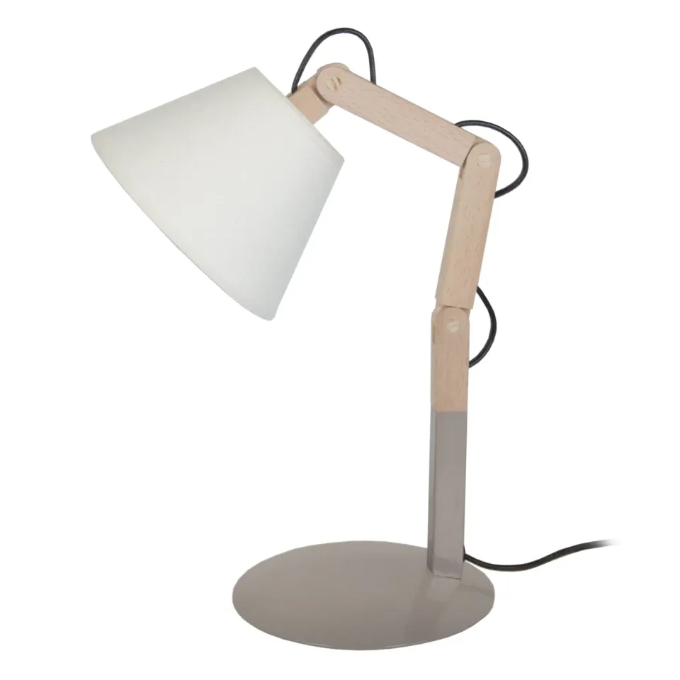 Tosel Freki lampada tavolo legno 45 cm naturale ecrù