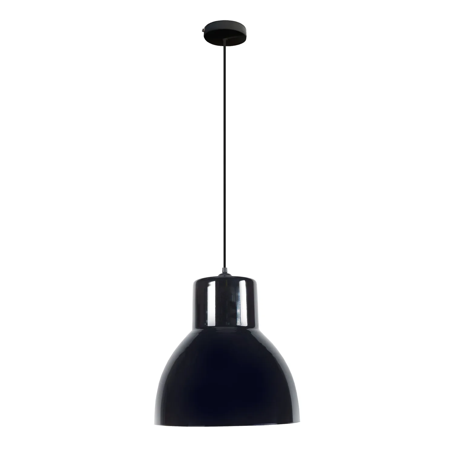 Tosel Cloche Verre sospensione campana vetro nero 30x100cm