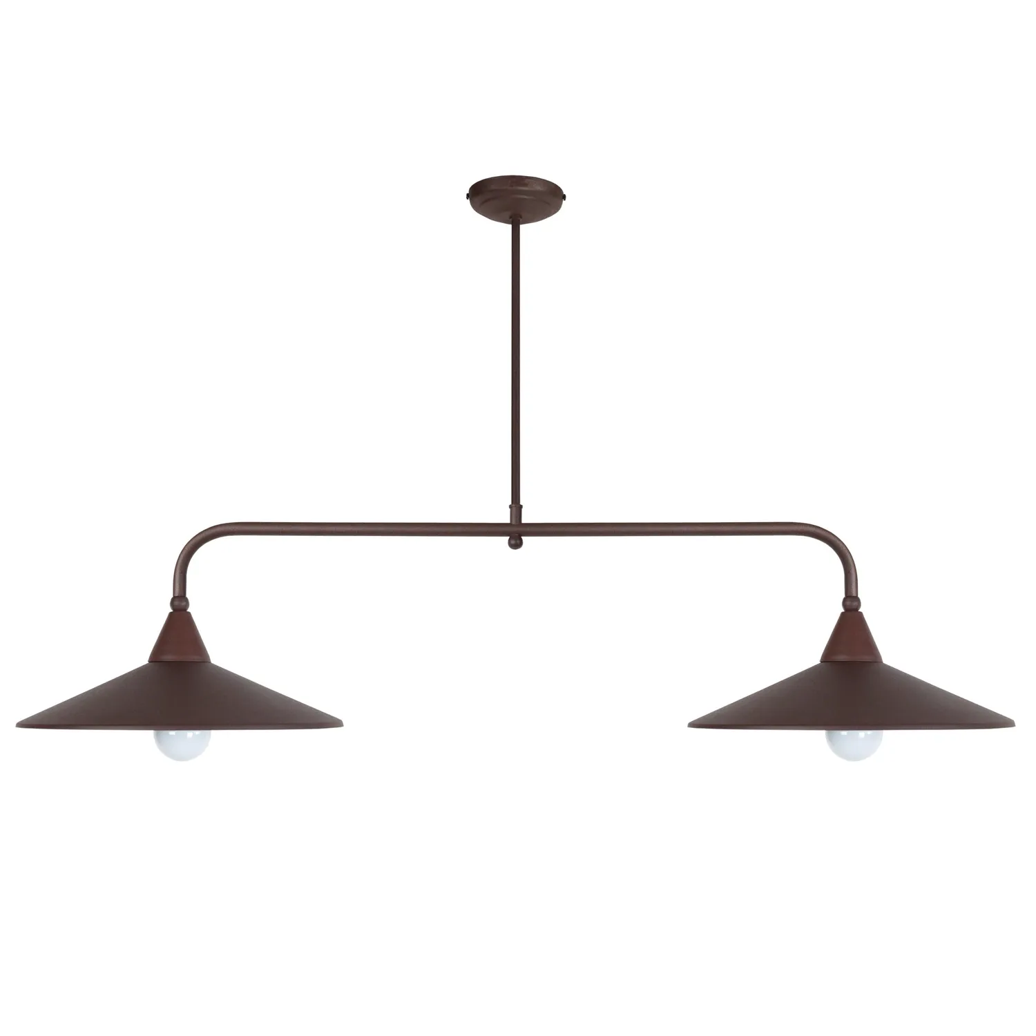 Tosel Tombante lampadario barra marrone 90x70 cm 2 luci