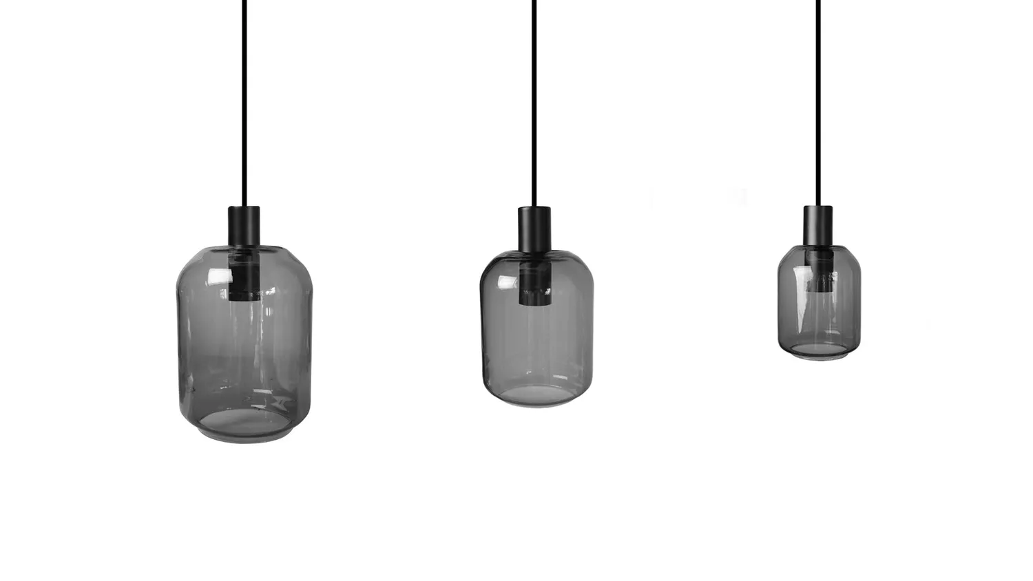 Tosel Svalbard Small lampadario nero trasparente 70 cm vetro