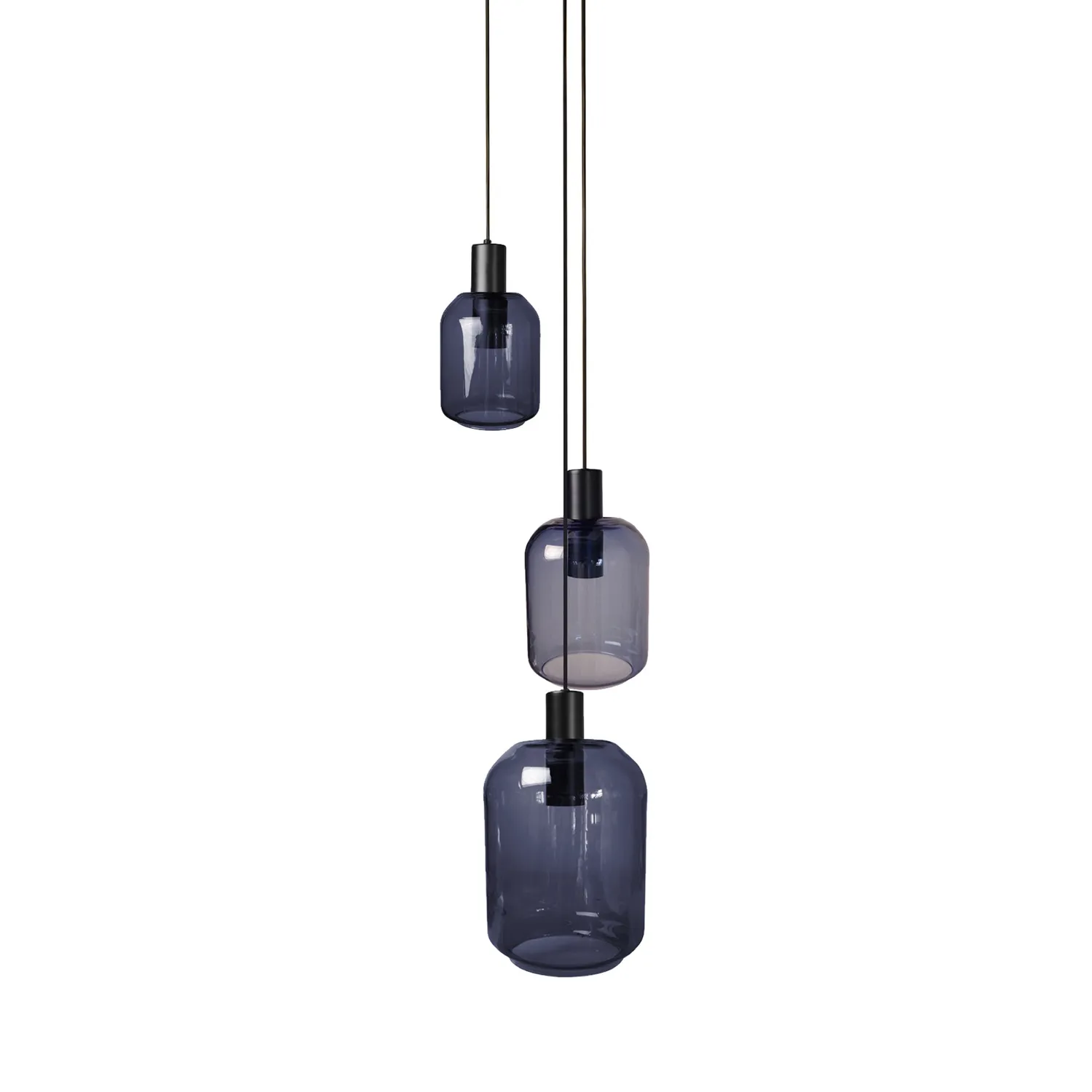 Tosel Svalbard Small lampadario rotondo nero vetro E27