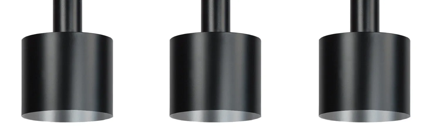 Tosel Knudsen lampadario 70 cm nero alluminio 3 luci