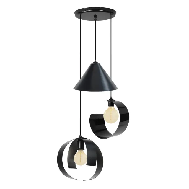 Tosel Kone Lune Touvois lampadario 40x90cm avorio metallo