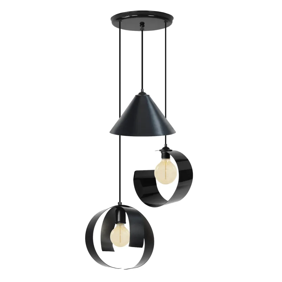 Tosel Kone Lune Touvois lampadario 40x90cm avorio metallo
