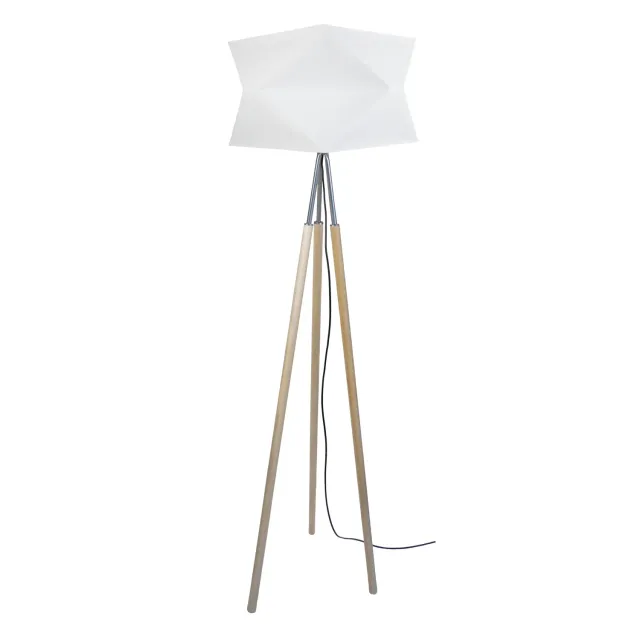 Tosel Goteborg piantana treppiede legno naturale alluminio 45x160cm