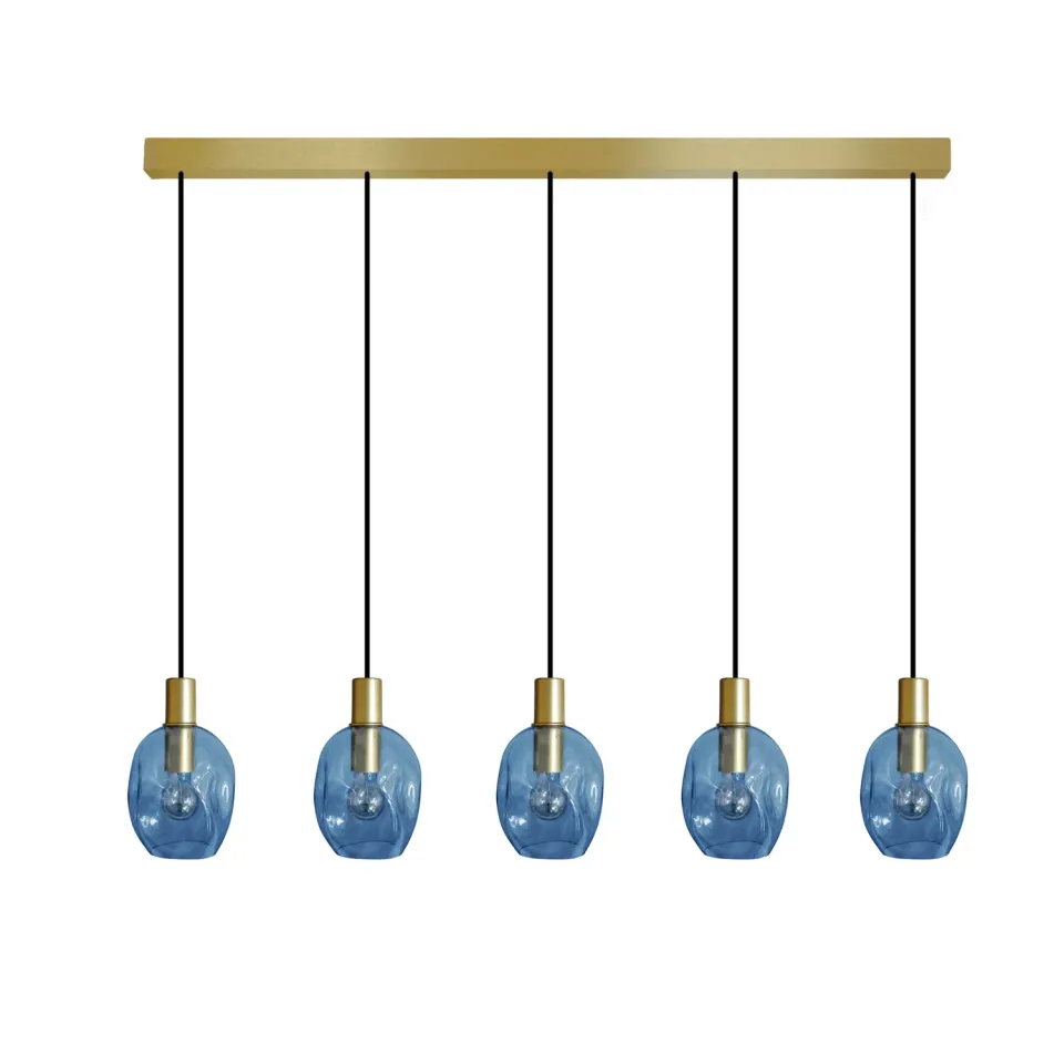 Tosel Vingolf lampadario barra oro trasparente 100 cm