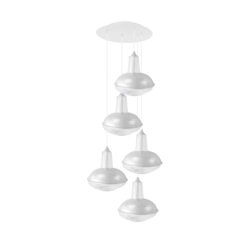 Tosel Padova lampadario 5 luci nero 40x120 cm vetro