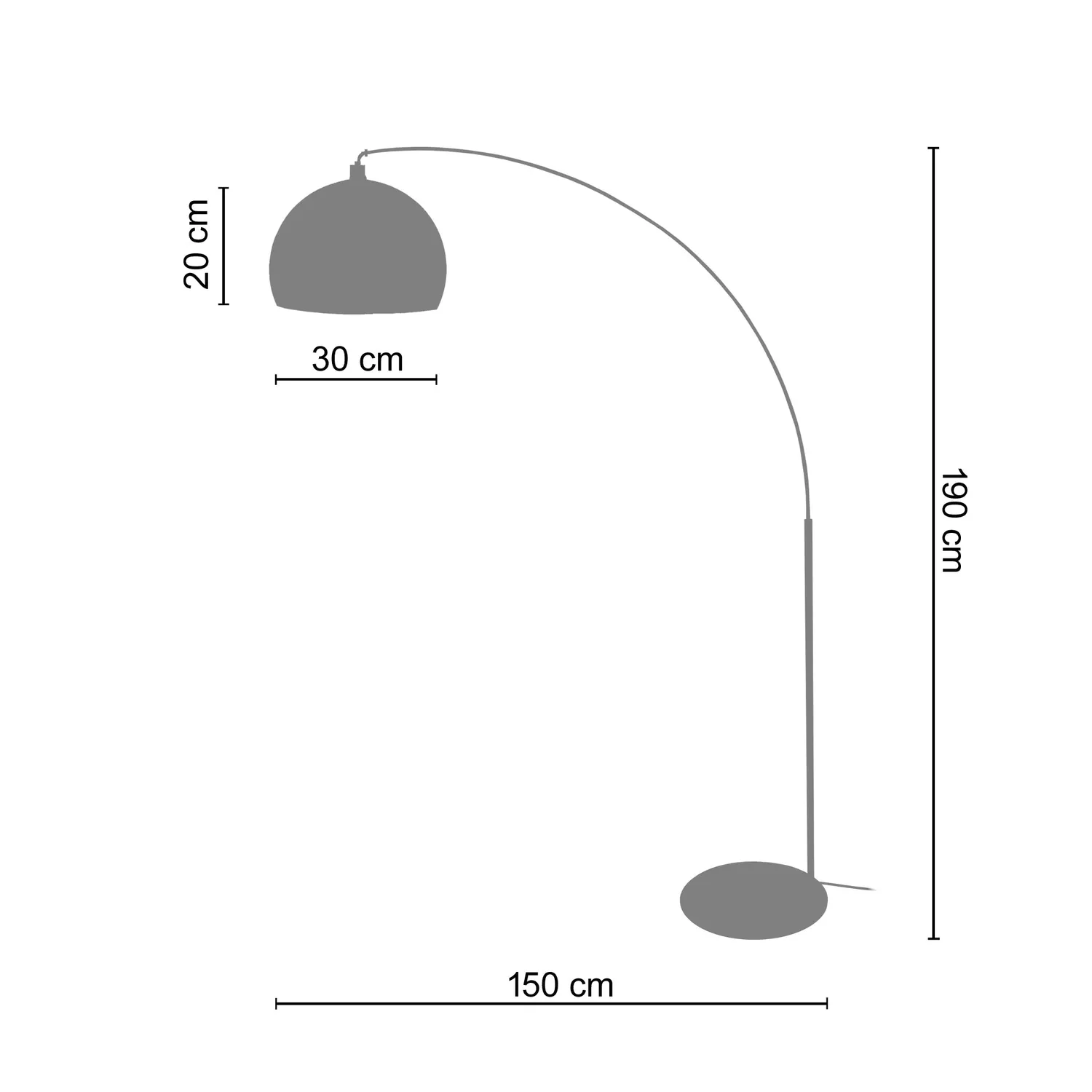Tosel Hamilton piantana arco cromo E27 200 cm