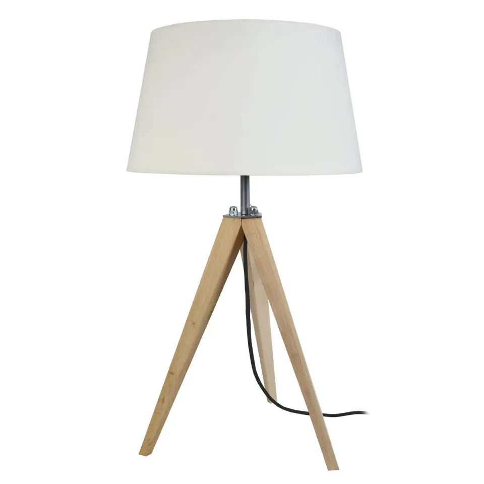 Tosel Idun lampada da tavolo treppiede 30x54cm naturale ecrù