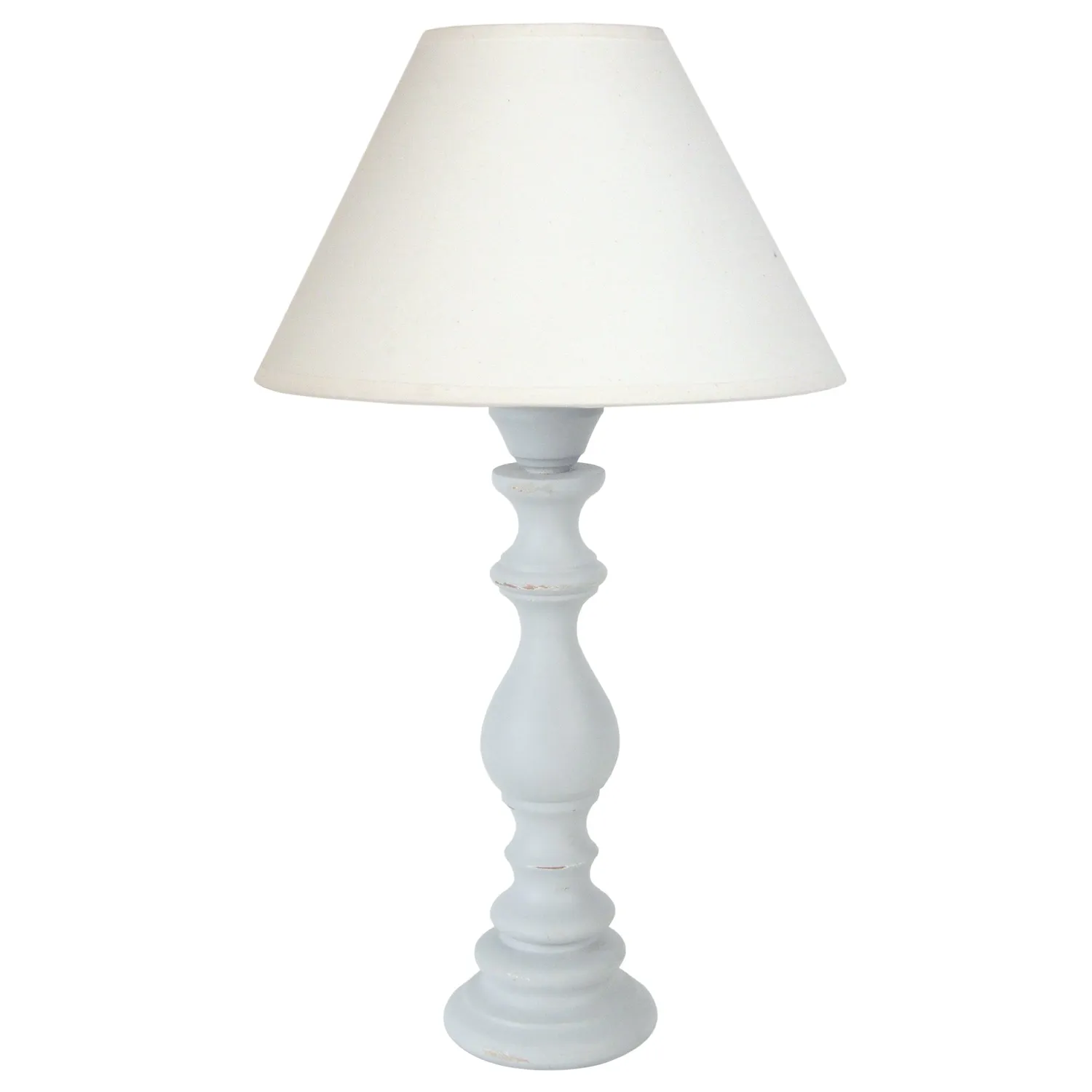 Tosel Bagnolet lampada tavolo colonna legno bianca