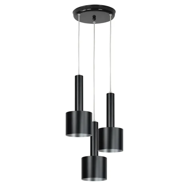 Tosel Knudsen lampadario nero e rosso 30x80 metallo