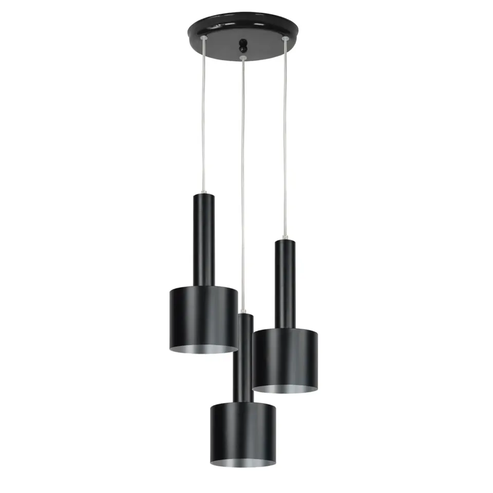 Tosel Knudsen lampadario nero e rosso 30x80 metallo