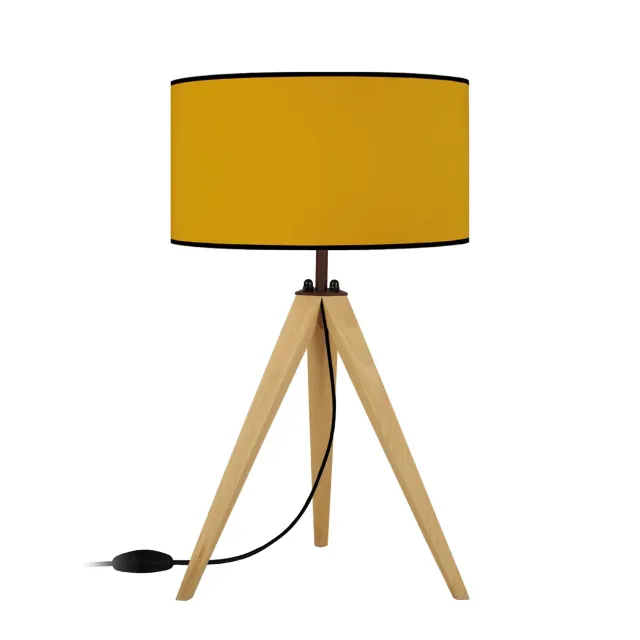 Tosel Cashemire lampada da tavolo treppiede gialla 30x51cm