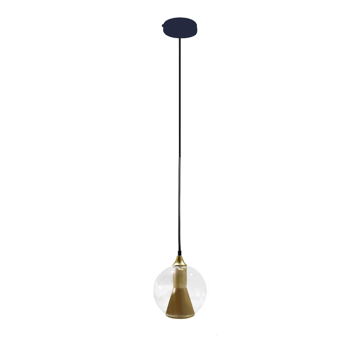 Tosel Oslo sospensione vetro oro 18x100 cm E27