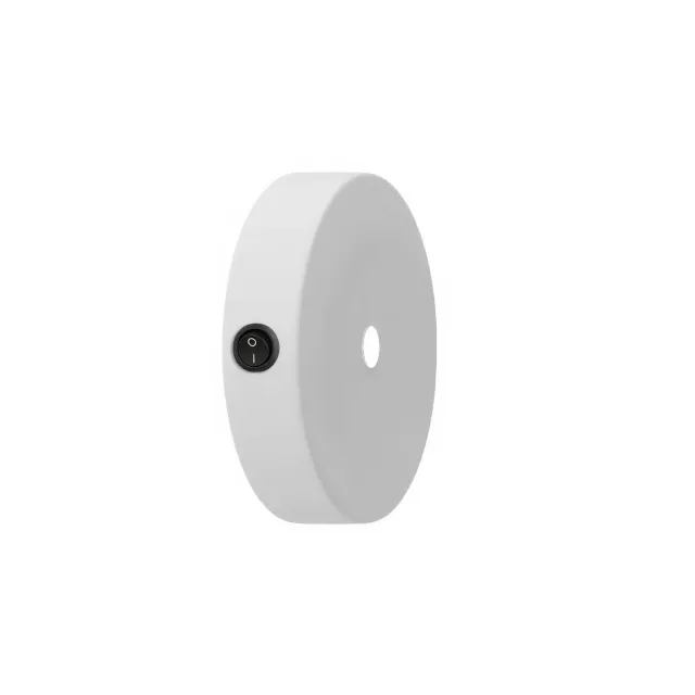Creative Cables Mini rosone metallo bianco con interruttore