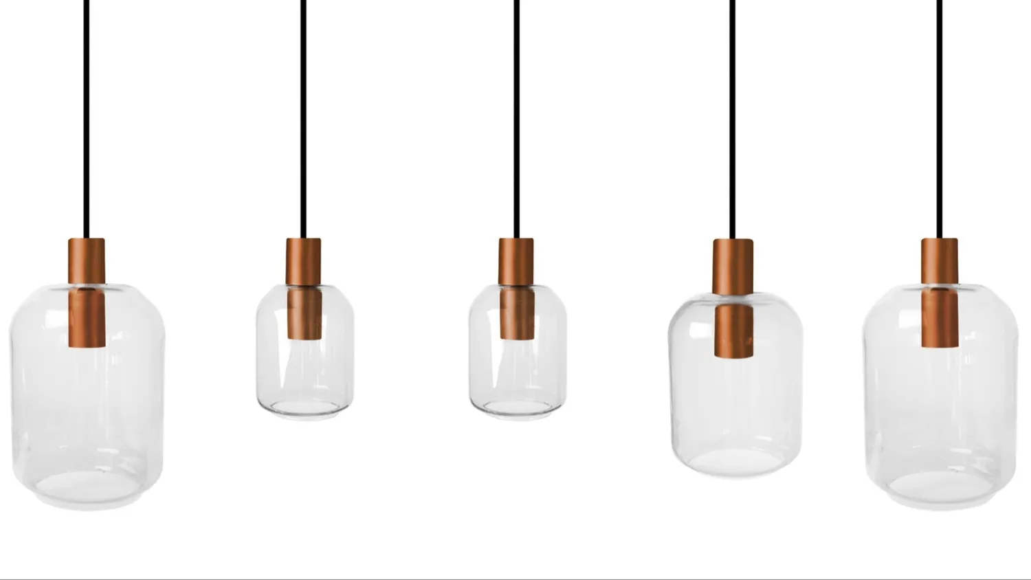 Tosel Svalbard Small lampadario rame trasparente 5 luci