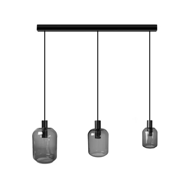 Tosel Svalbard Small lampadario nero trasparente 70 cm vetro