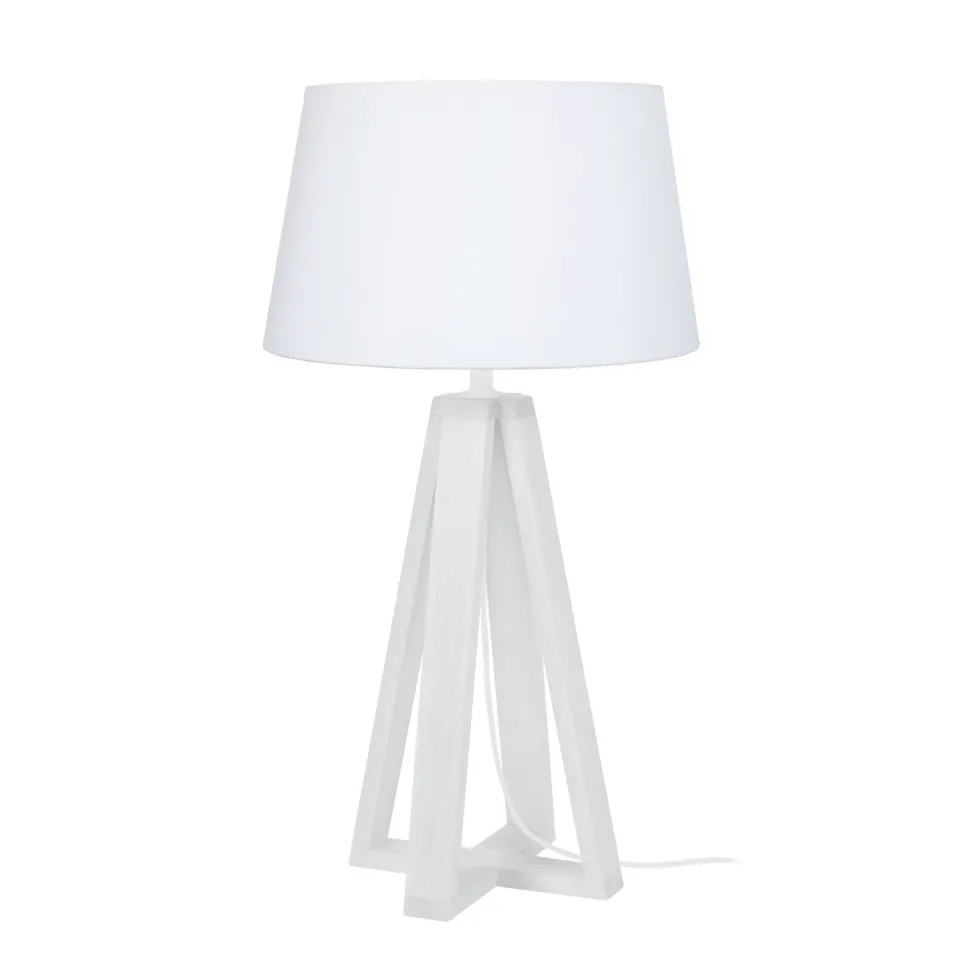 Tosel Linkoping lampada tavolo legno bianco 51 cm E14