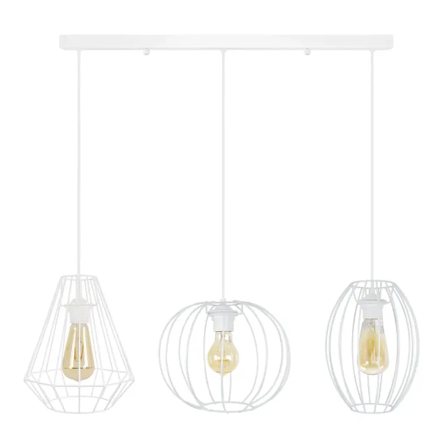 Tosel Diamond Pacentro Asolo lampadario 90 cm bianco 3 luci